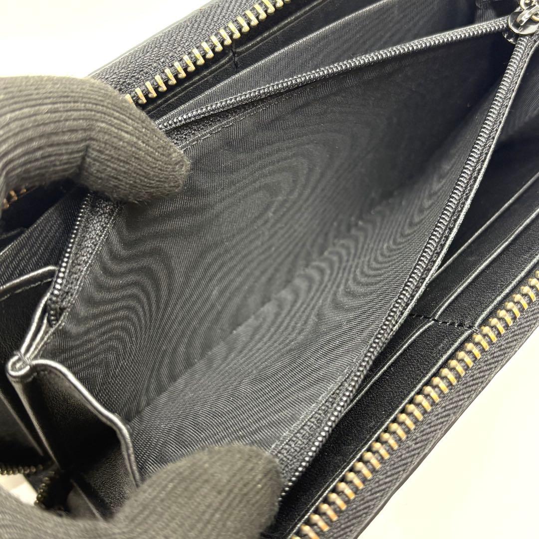 GUCCI グッチ　長財布　ラウンドファスナー　GG シマ　シェリーライン