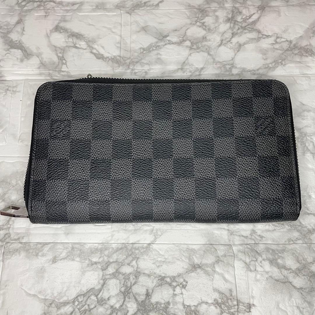 【ジャンク品】ルイヴィトン ダミエ グラフィット 長財布ジッピー オーガナイザー