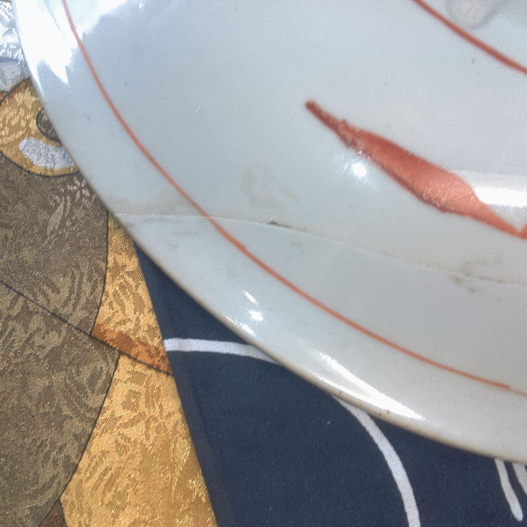 骨董６ 中国？ ひび直しあります注意多色花模様の陶器皿