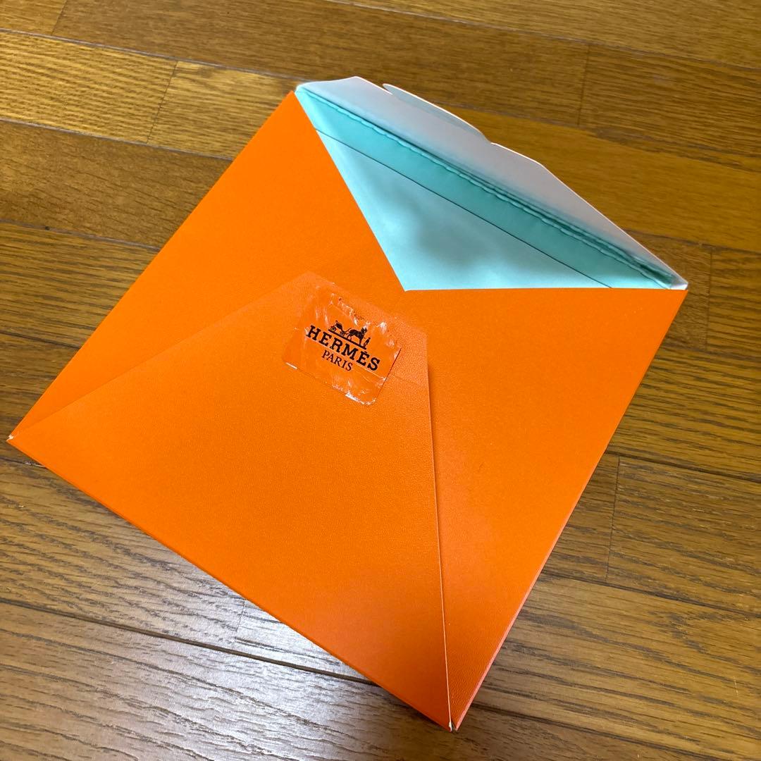 エルメス　スカーフ　スカイブルー系　花柄爽やか美品