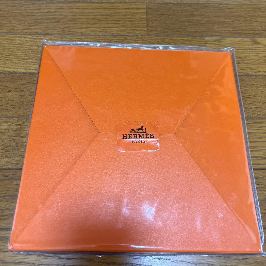 エルメス　スカーフ　スカイブルー系　花柄爽やか美品