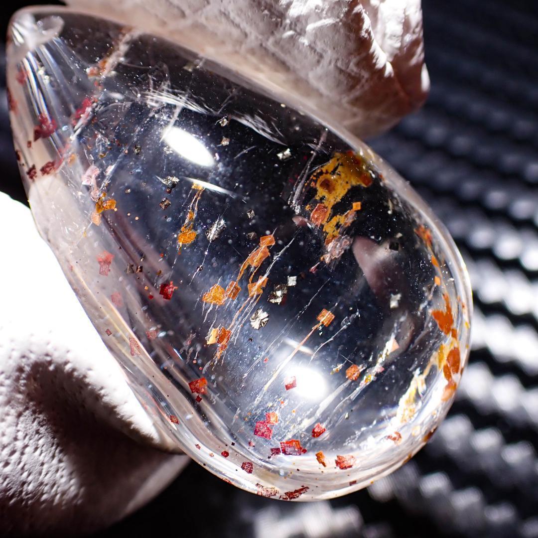 天然石 パイライトインクォーツ 2 結晶 水晶 原石 丸玉 鉱物 パワーストーン