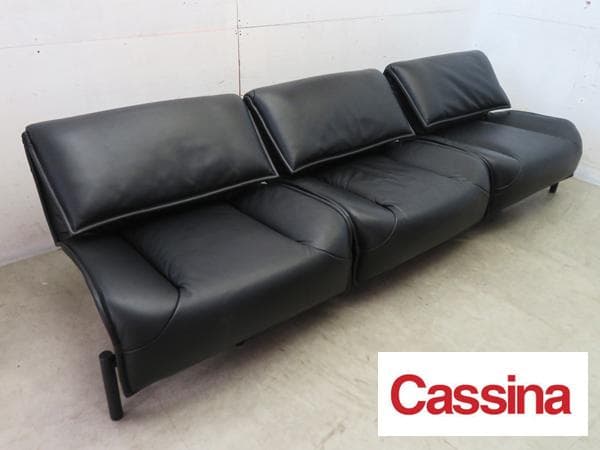 希少■展示品■カッシーナ■125 ヴェランダ■総革■3人掛けソファ■162万■