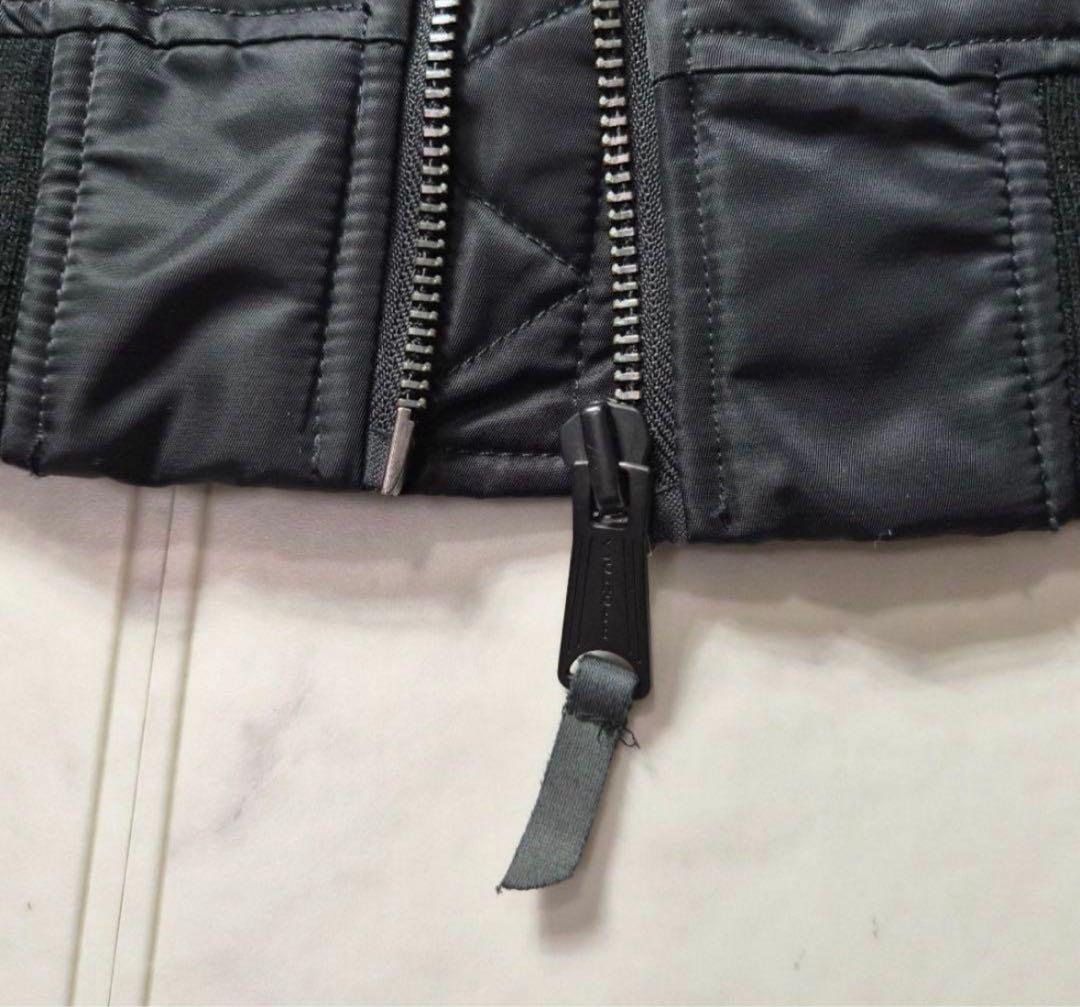 【美品】Schott MA-1 フライトジャケット ロゴ刺繍 ワッペン 黒 M