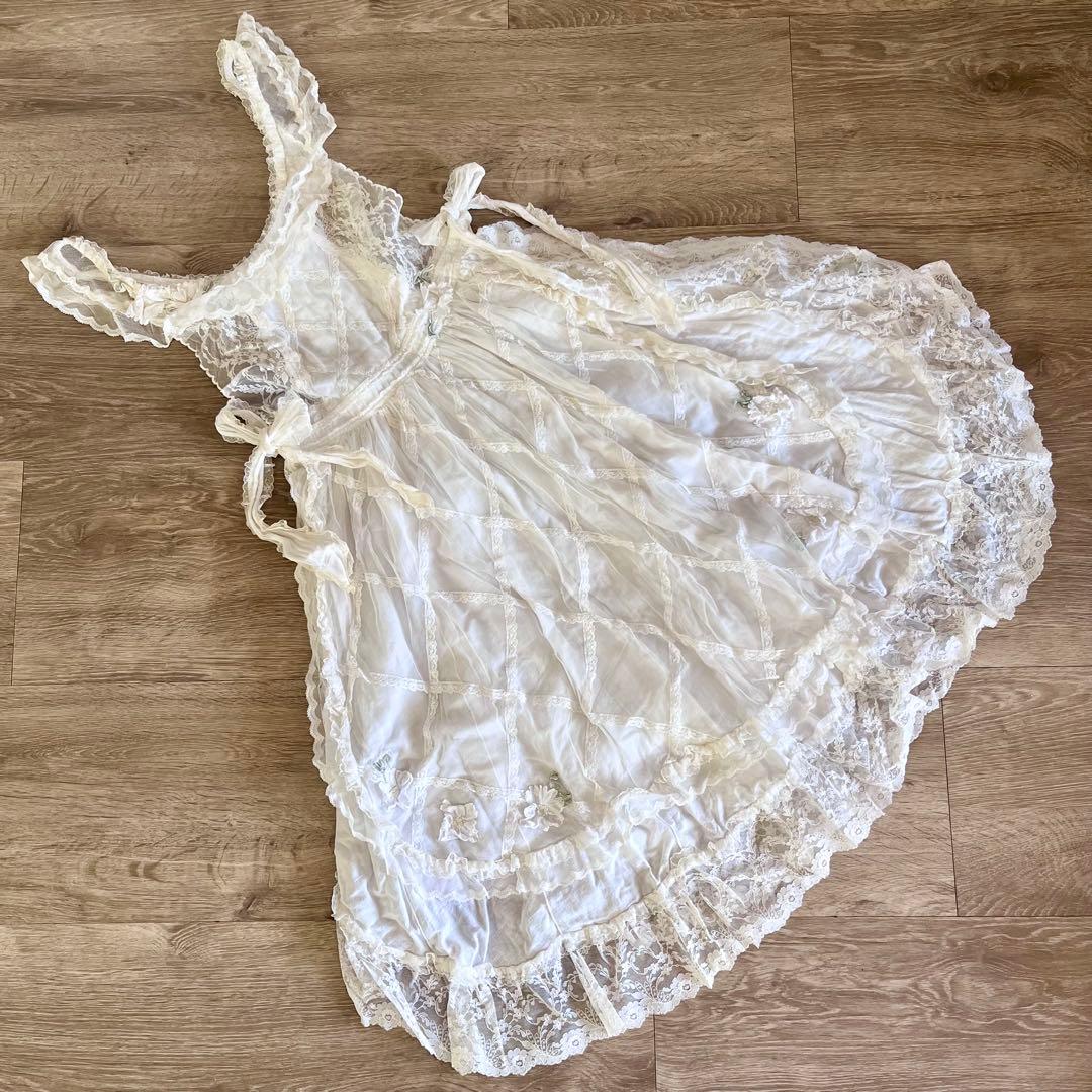 さえら レース エプロン ヴィンテージ チュール