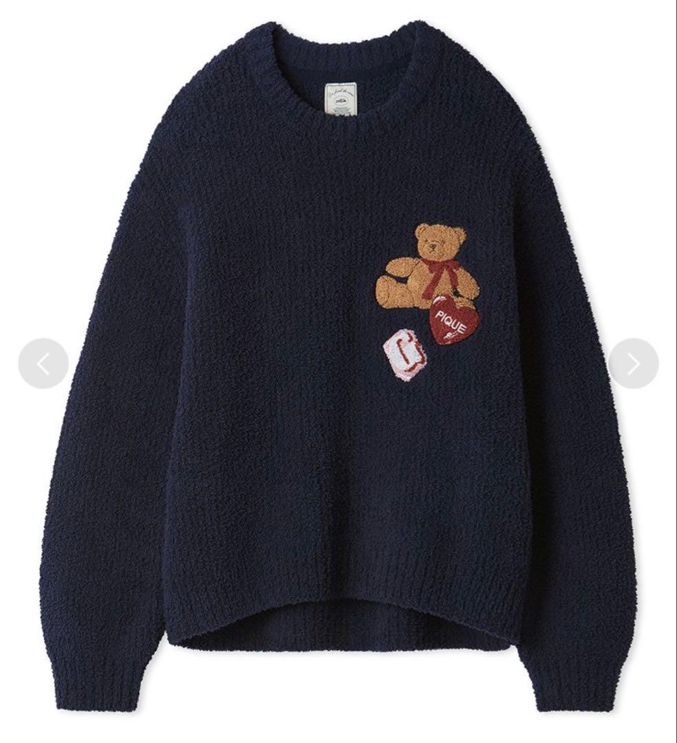 ジェラートピケ ベビモコベアさがらプルオーバー＆ロングパンツセット ネイビー