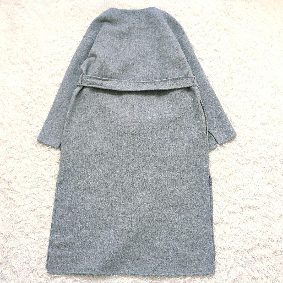 近年 スピックアンドスパン ビーバーフォールドラペルコート 36 グレー