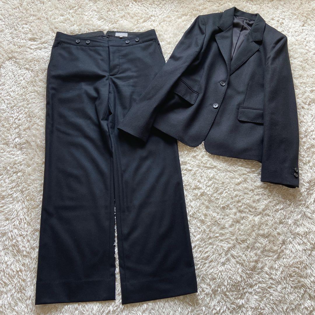 美品　マーガレットハウエル　パンツスーツ3 黒　ウール　フォックスブラザーズ