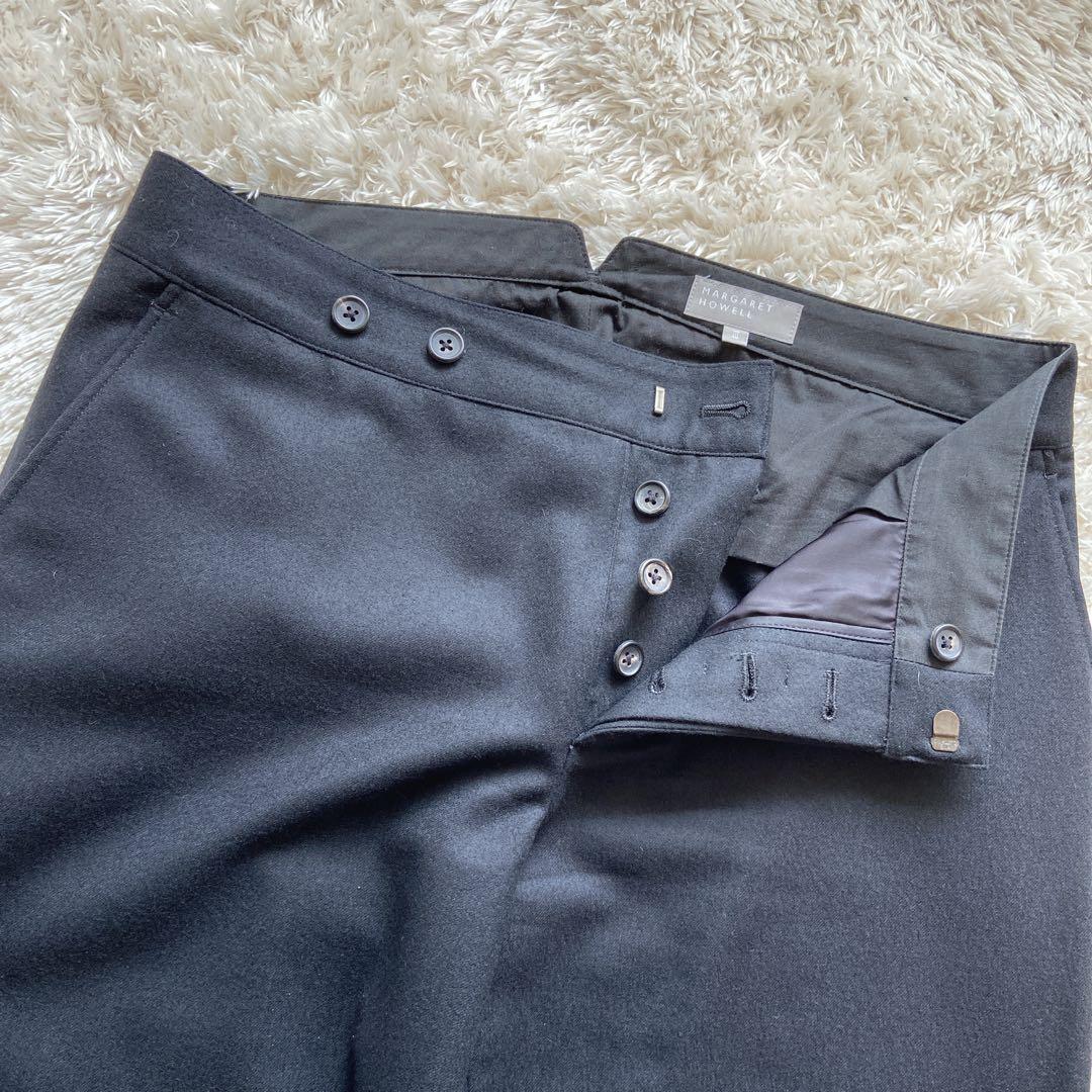 美品　マーガレットハウエル　パンツスーツ3 黒　ウール　フォックスブラザーズ