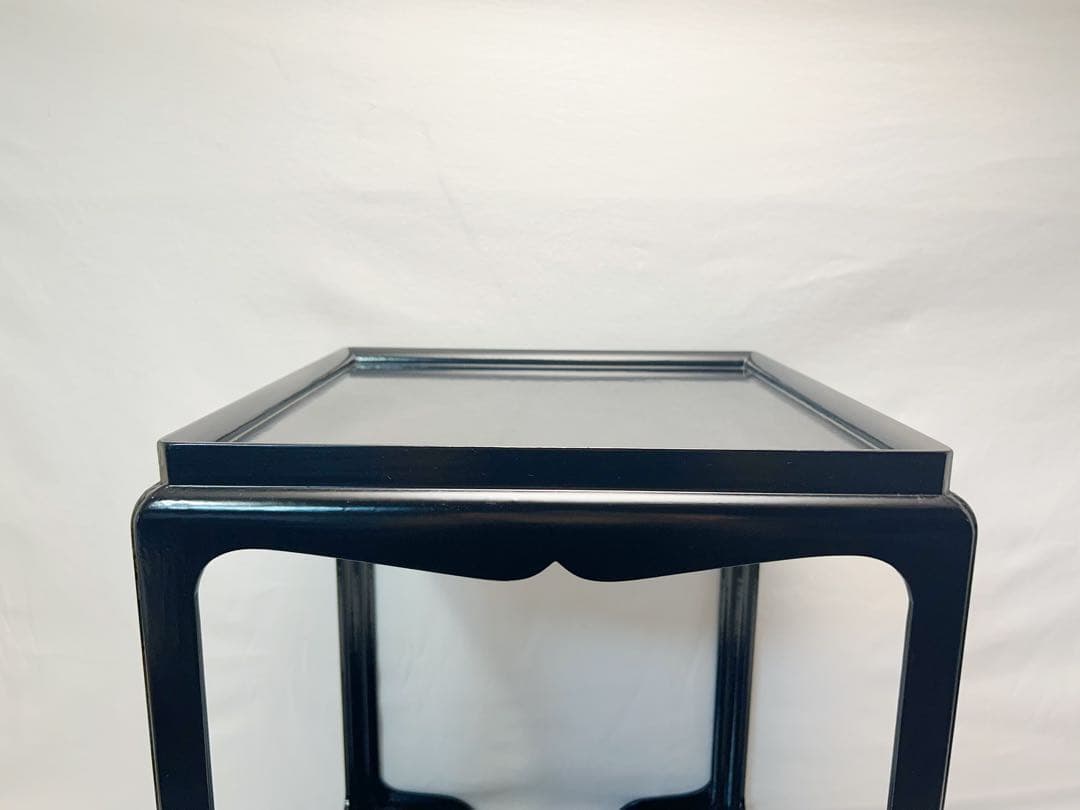 未使用 茶道具 宗章造 高麗卓 木製 黒一閑 宗旦好写 共箱