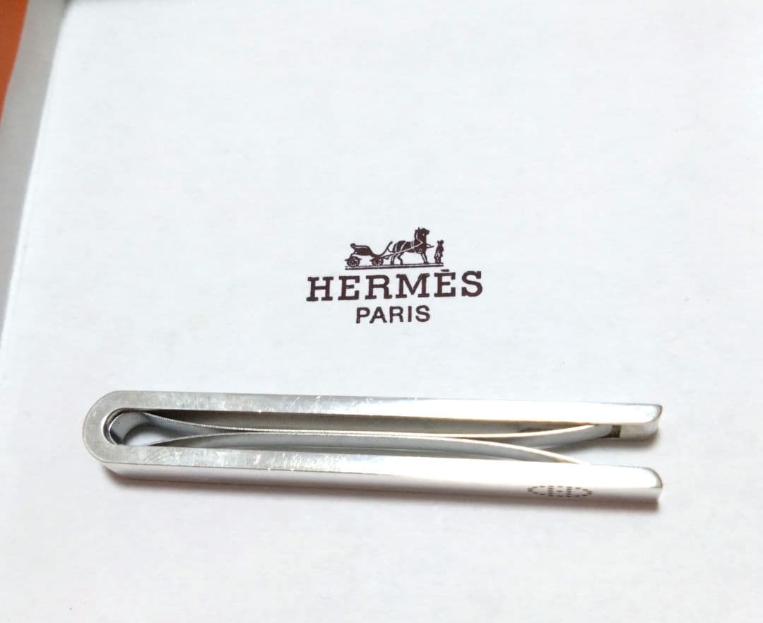 超希少　HERMES　エブリン　マネークリップ　タイピン　Silver925