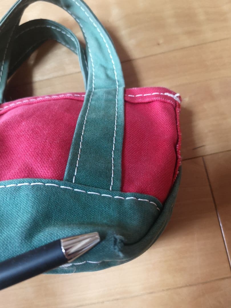 L.L.Beanトートバッグ 赤×緑 vintage