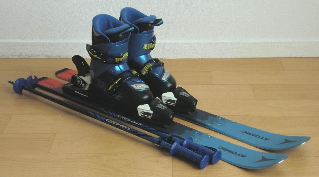 ■■送料無料■ATOMIC■子供用スキーフルセット■板90靴19■WAX済■■