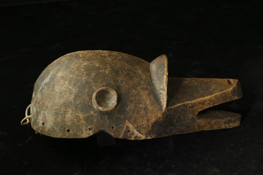 バマナ族（バンバラ族）アンティーク　ハイエナ木面　木彫り　民族　民芸