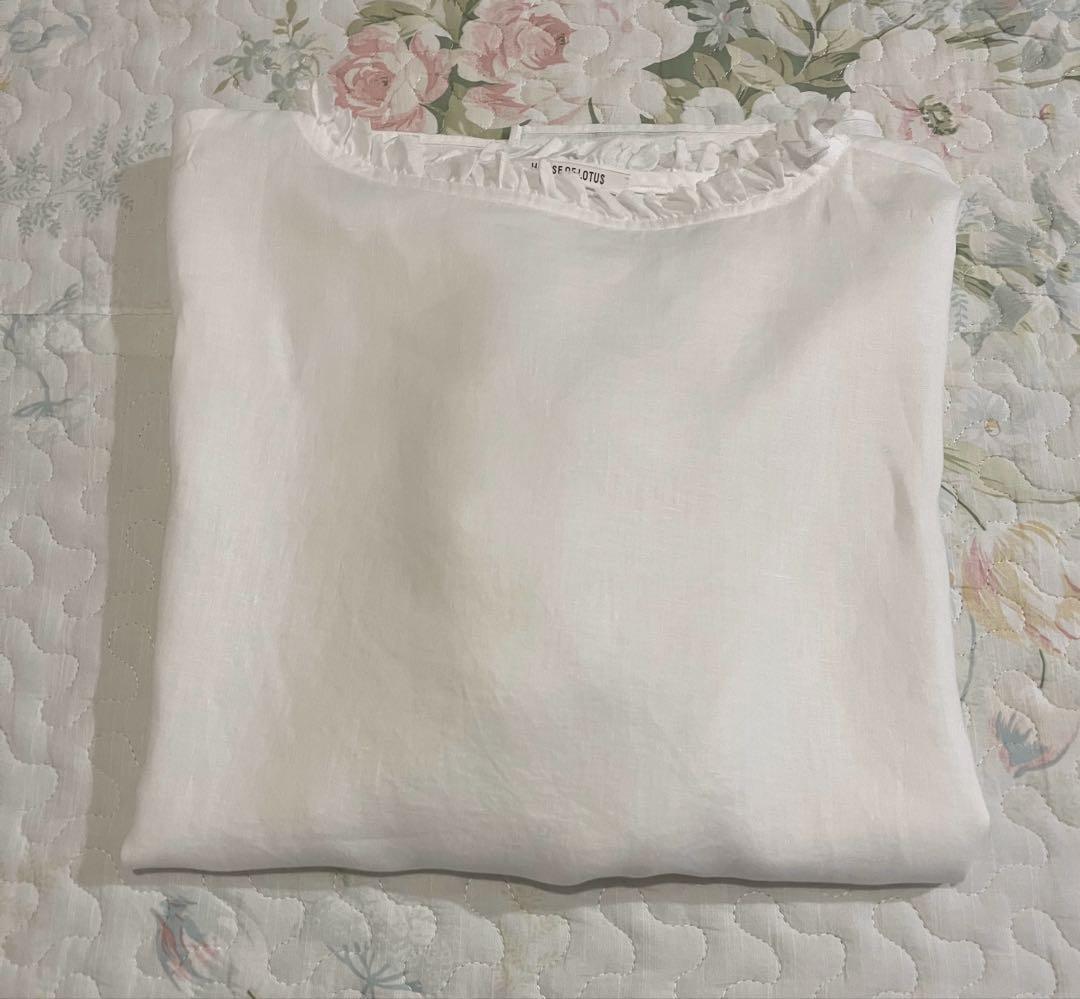 ハウスオブロータス　リネンフリルブラウス