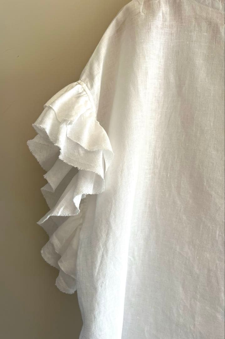 ハウスオブロータス　リネンフリルブラウス