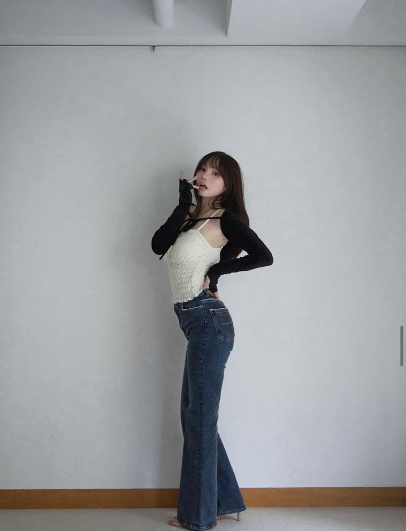 ANDMARY ライトブルーデニム フレア