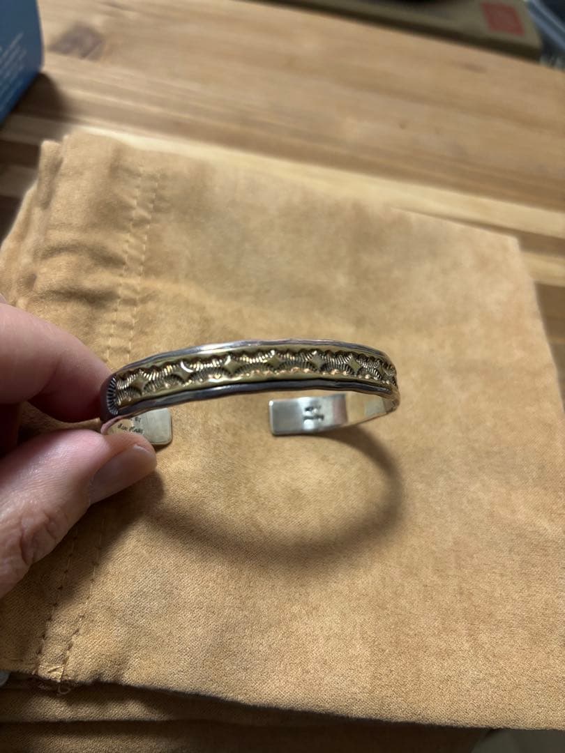 【美品】インディアンジュエリー Marc Antia 12KGF バングル