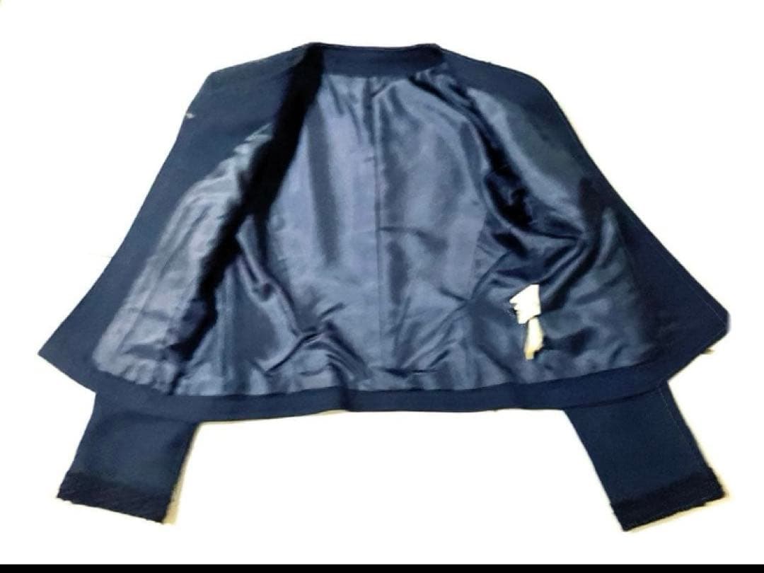 美品クレージュ　スーツ　ノーカラー　ワンピース　ジャケット　刺繍　セレモニー