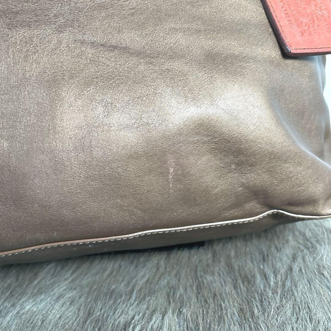 ラルフローレン　RALPH LAUREN レザートートバッグ　金　K1458