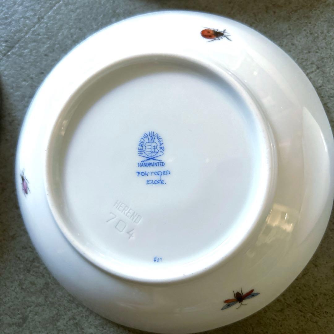 値下げ❗️ヘレンド　ヴィクトリアブーケ　アポニーグリーン　その他　深皿　6枚セット