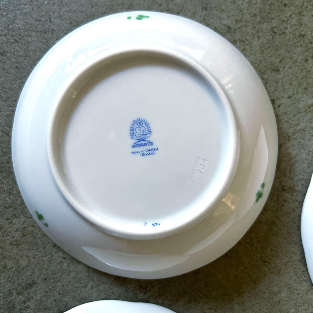 値下げ❗️ヘレンド　ヴィクトリアブーケ　アポニーグリーン　その他　深皿　6枚セット