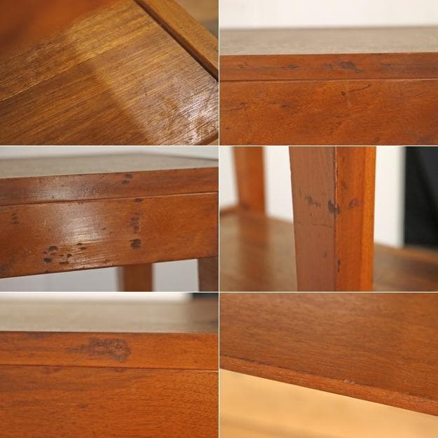 レトロ 花台 飾り台 展示台 テーブル 机 ラワン材 メラミン天板 ナチュラル