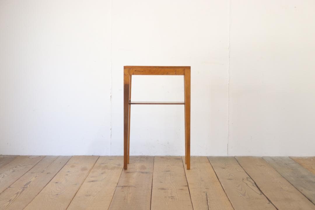 レトロ 花台 飾り台 展示台 テーブル 机 ラワン材 メラミン天板 ナチュラル