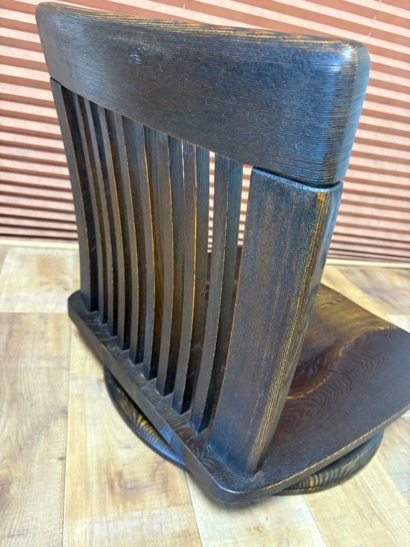 回転座椅子　無垢　和モダン　和室　タモ材　オーク材