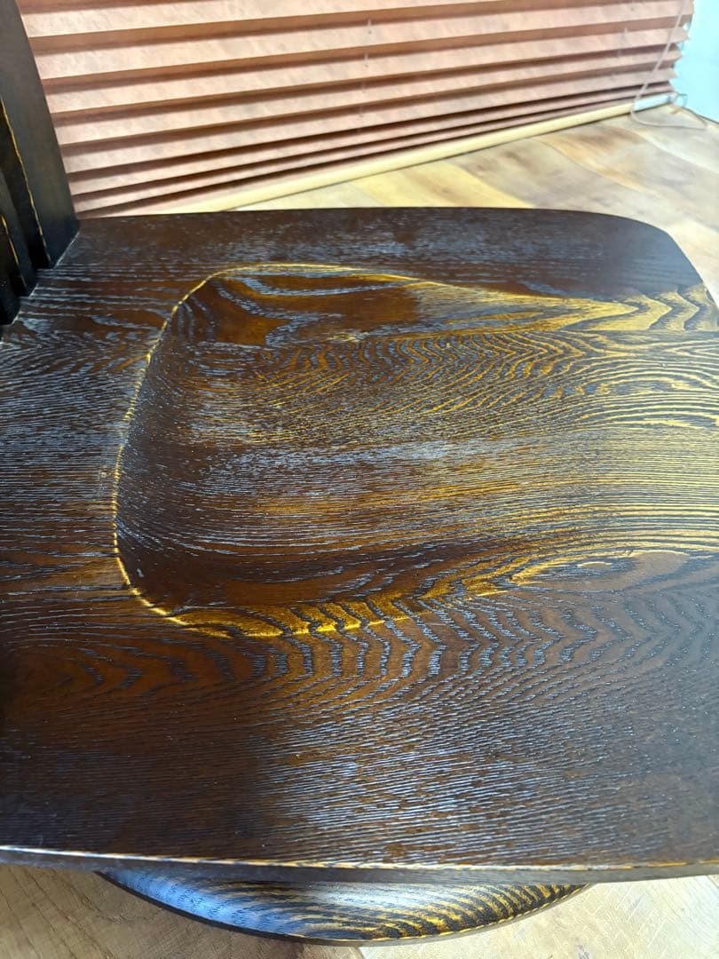 回転座椅子　無垢　和モダン　和室　タモ材　オーク材