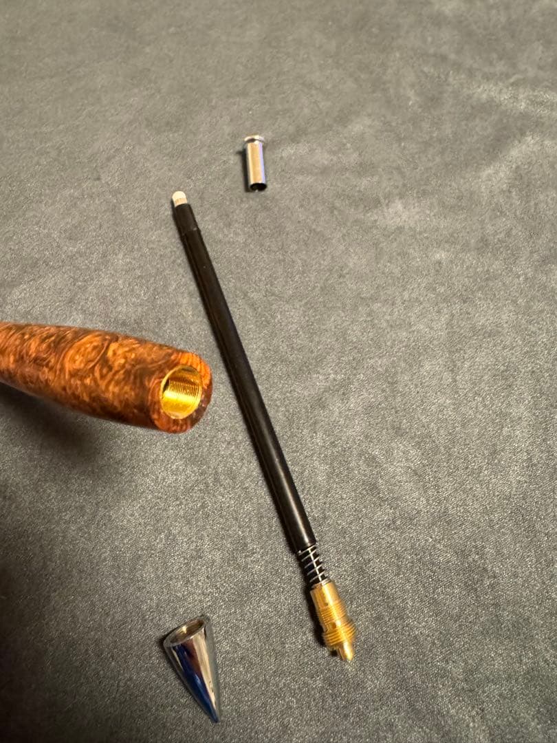 工房楔　ペンシル楔　ローズウッド　こぶ杢　真鍮パイプ