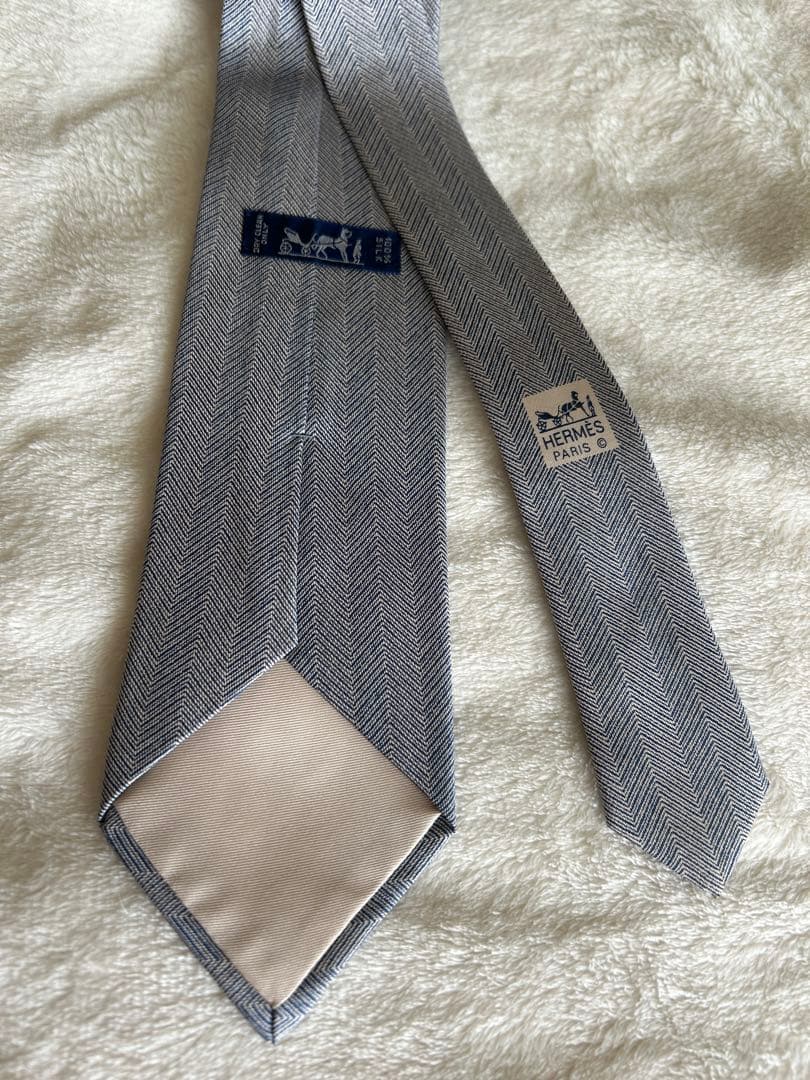 【新品未使用品】HERMES グレー ネクタイ