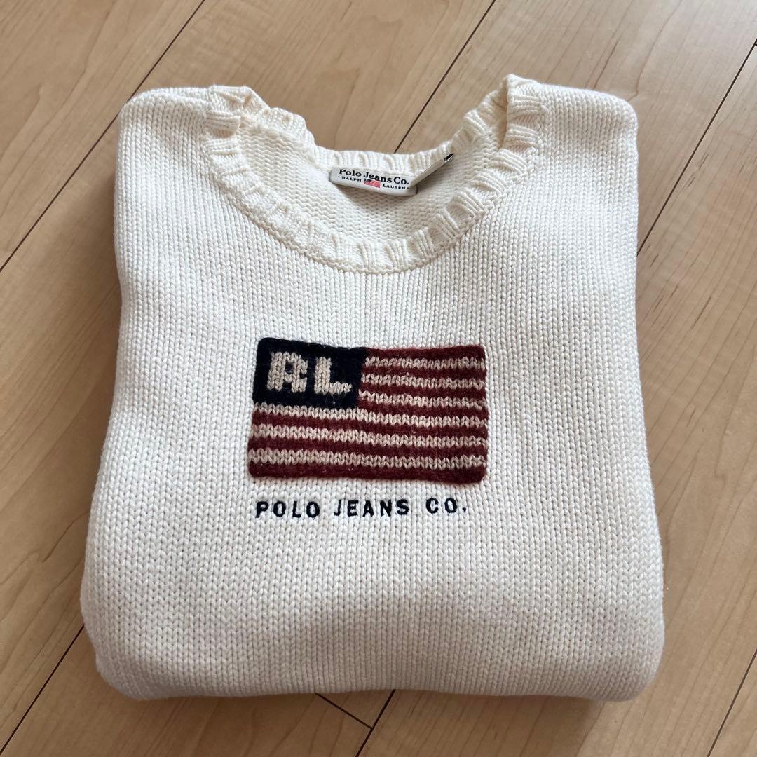 ラルフローレン　ポロジーンズ　星条旗　コットンセーター　アメリカンフラッグ