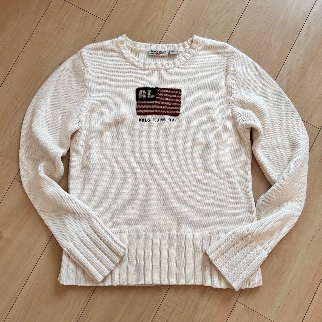 ラルフローレン　ポロジーンズ　星条旗　コットンセーター　アメリカンフラッグ