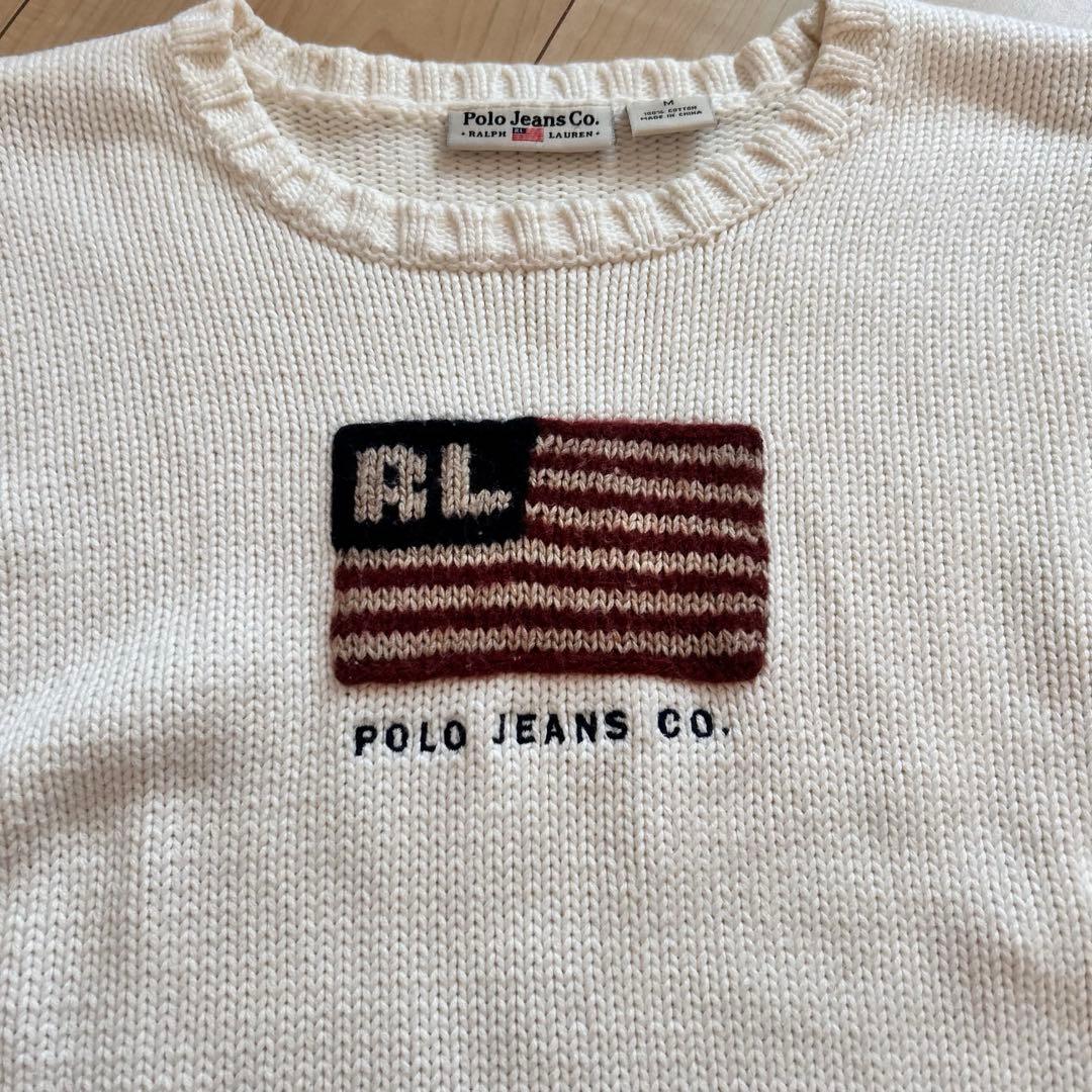 ラルフローレン　ポロジーンズ　星条旗　コットンセーター　アメリカンフラッグ