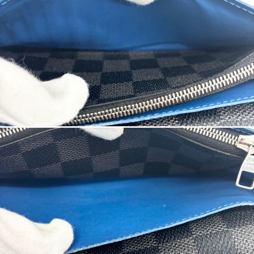 ✨超美品✨ルイヴィトン　ダミエ グラフィット　ポルトフォイユ ブラザ　ブルー