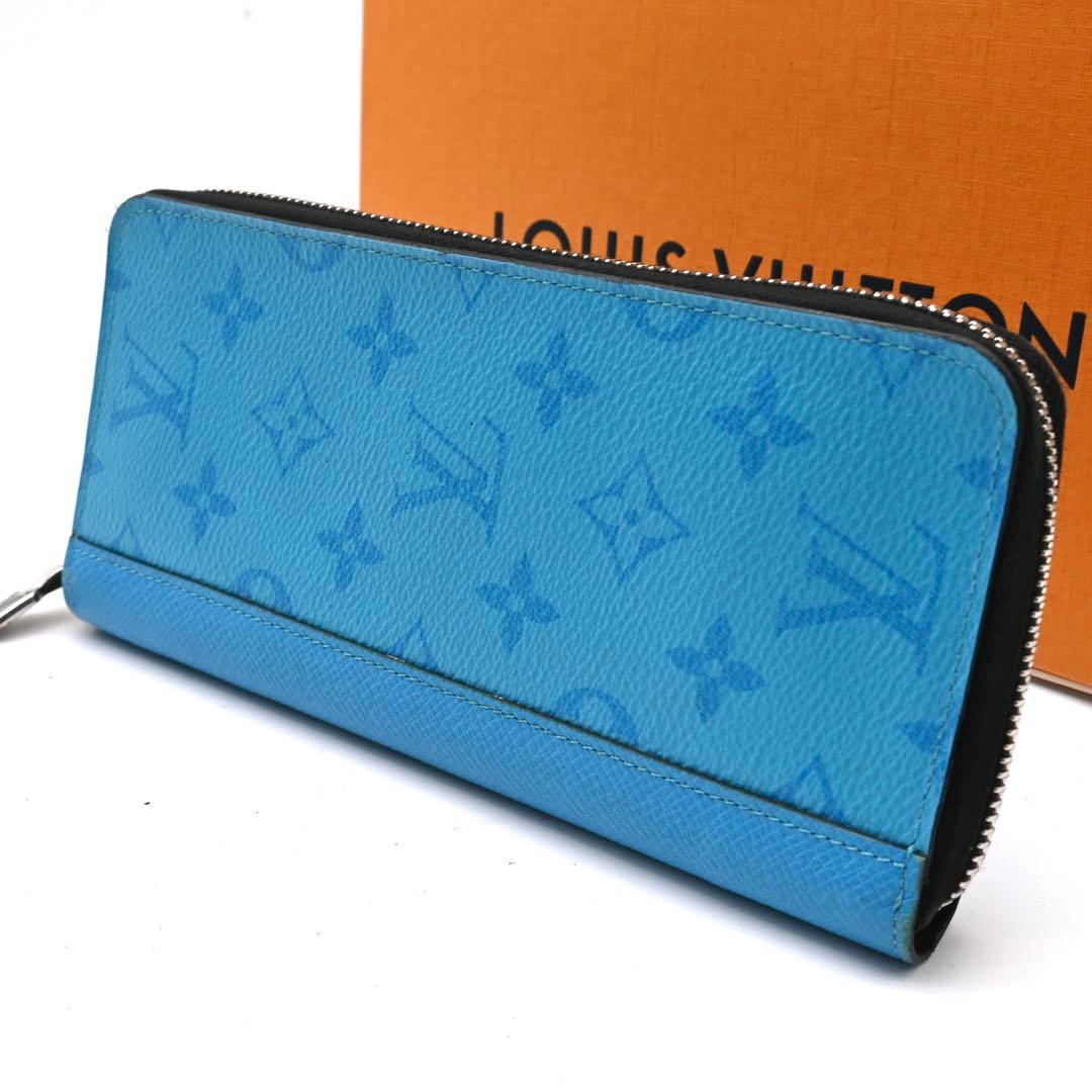 ルイヴィトン タイガラマ ジッピーウォレット ヴェルティカル ブルー 長財布
