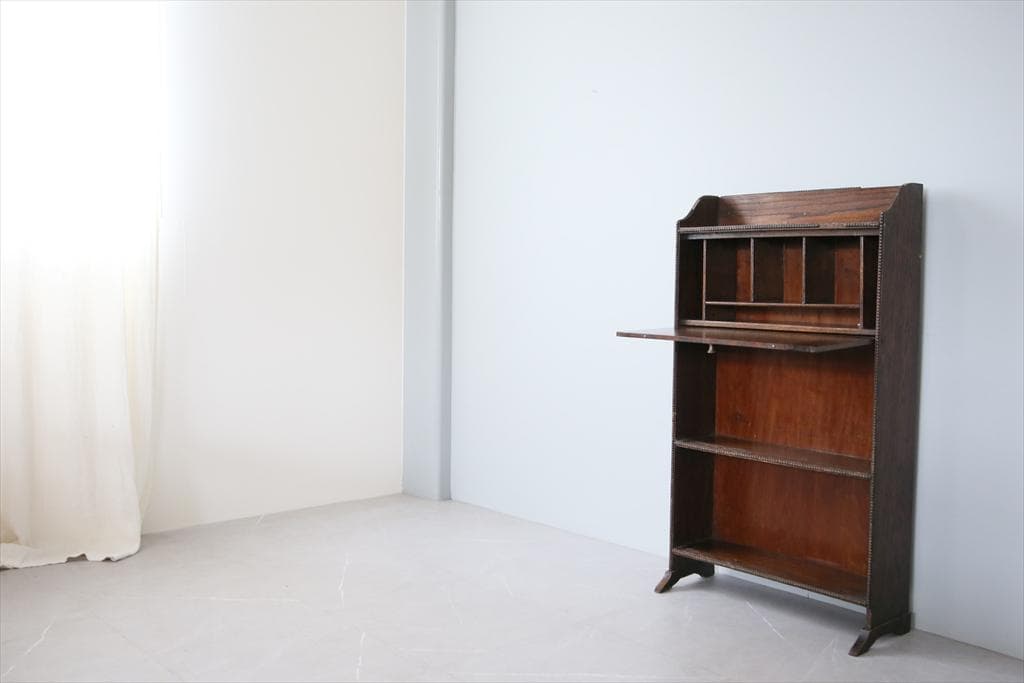 英国アンティーク木製ライティングビューロー/勉強机デスク/テーブル(91-123