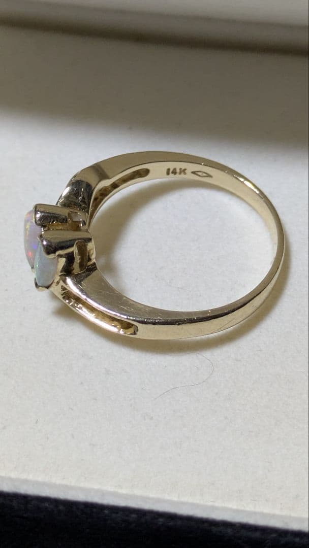 ふ*。様 14KオパールリングとK18オパールピアスセット