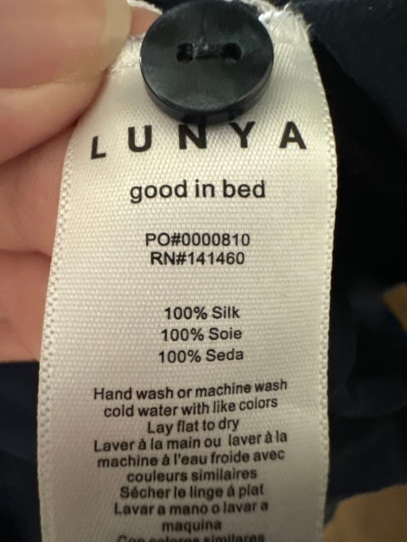 LUNYA 洗える100%シルク パジャマセット ロンハーマン ブルー