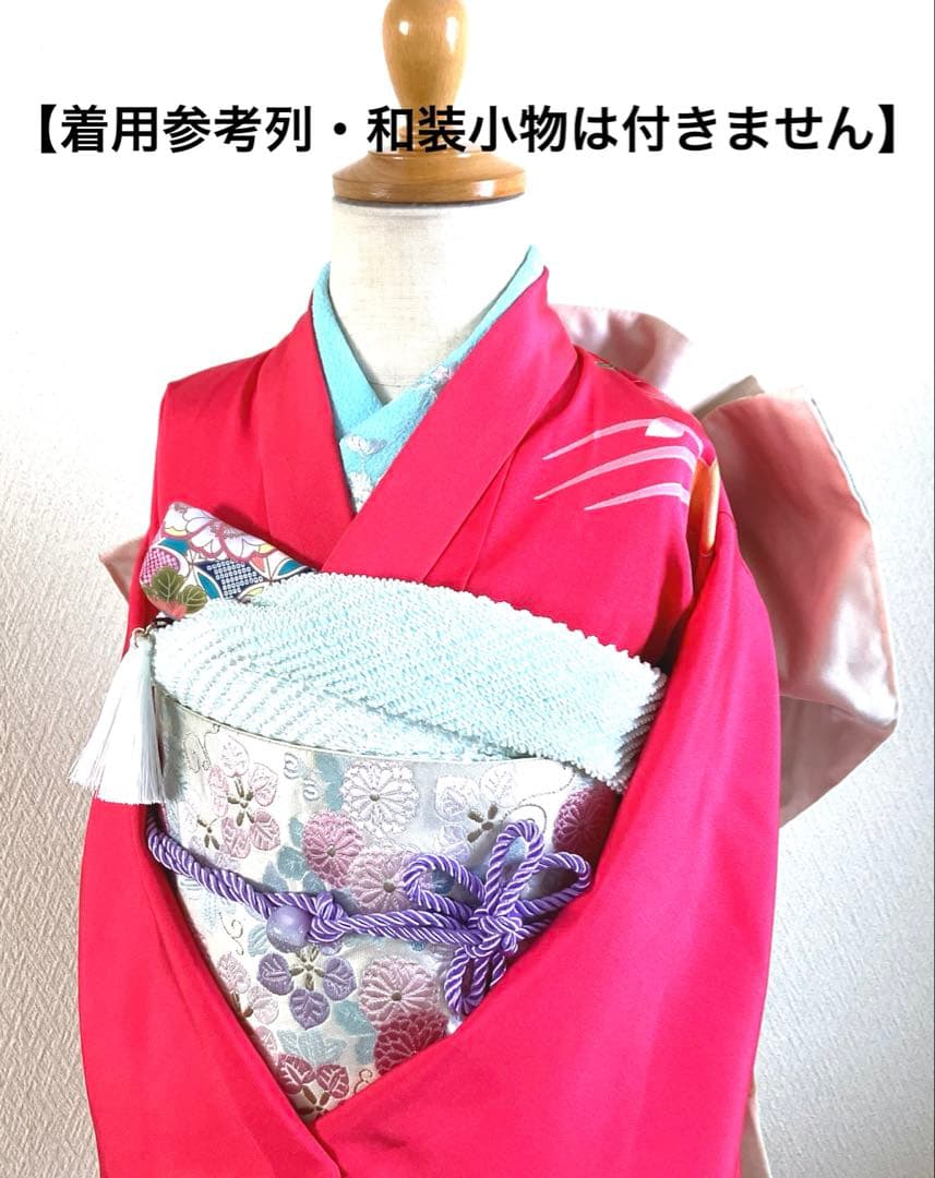 七五三　7歳　二部式作り帯　だらり風舞妓 つまみ細工　ハーフ成人式　十三詣り