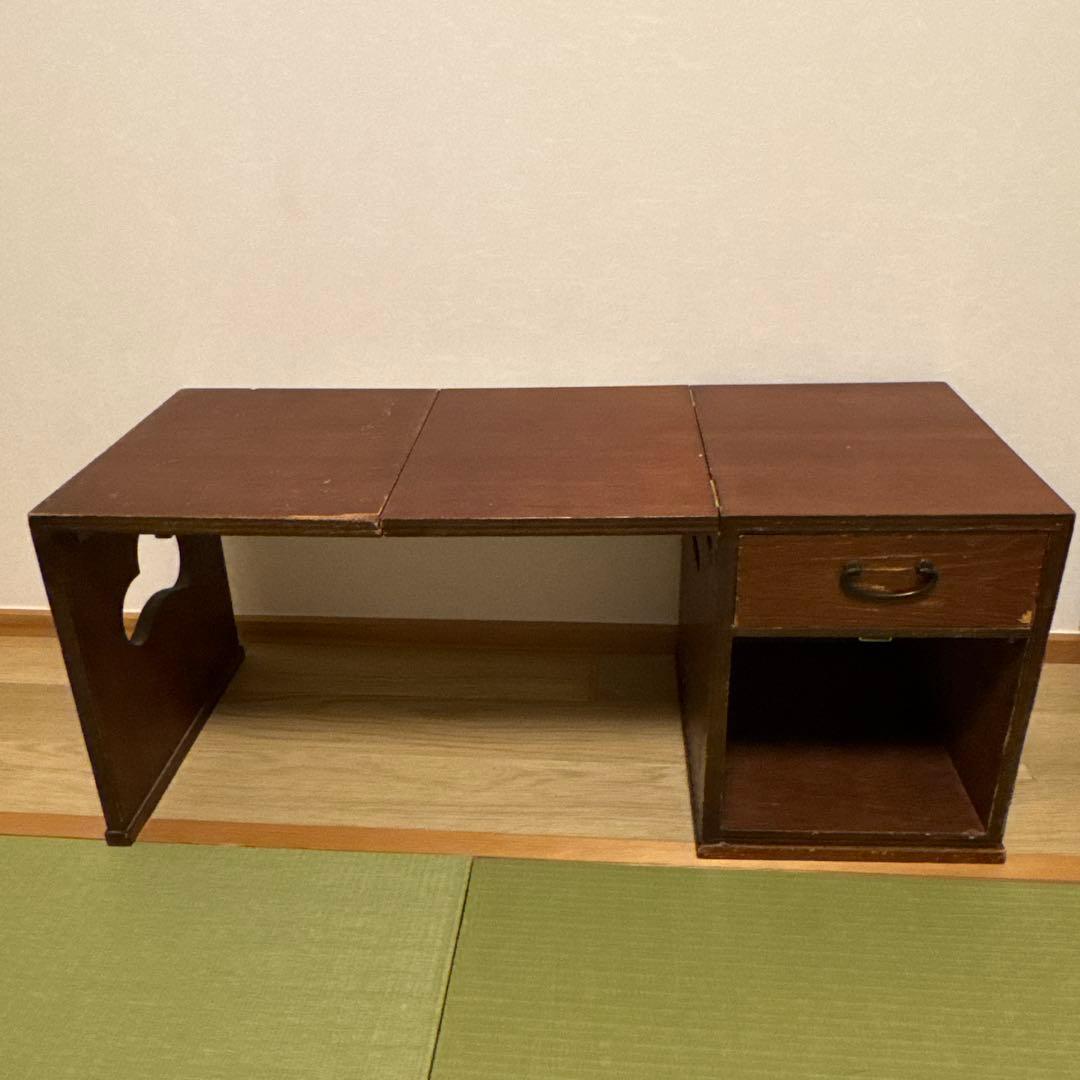 昭和レトロ家具　折りたたみ文机　ヴィンテージ家具　八幡産業