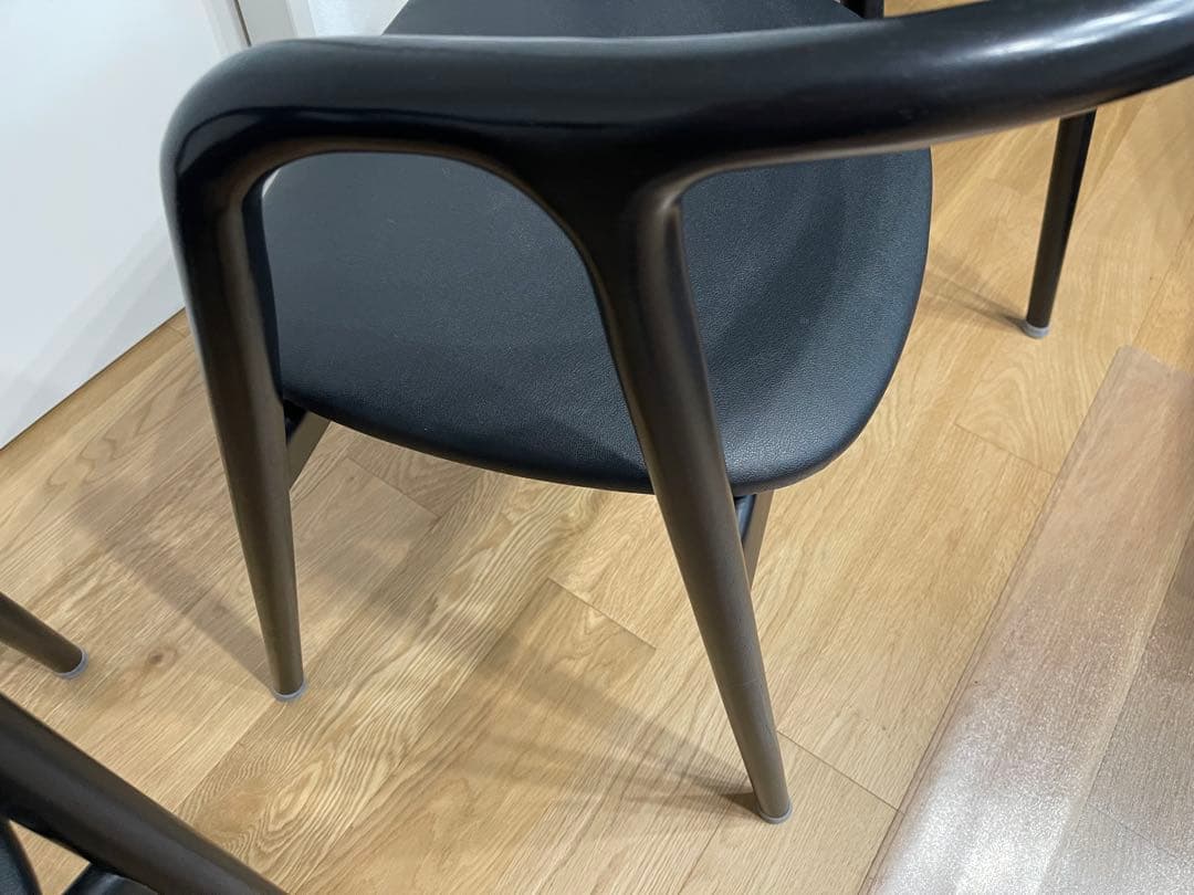 ダイニングチェア　椅子　黒　アームチェア 3脚セット　おしゃれ　曲がり木