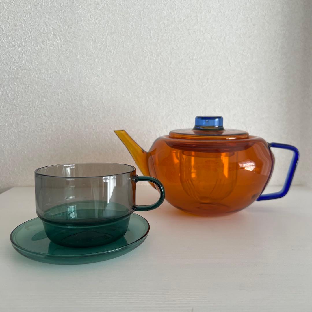 amabro ティーポット　マグカップ＋ソーサー　セット　アマブロ　ツートン