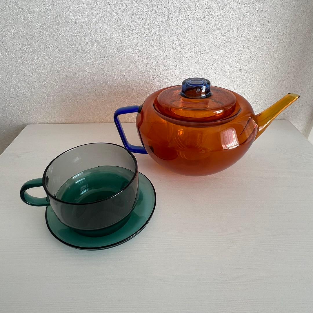 amabro ティーポット　マグカップ＋ソーサー　セット　アマブロ　ツートン