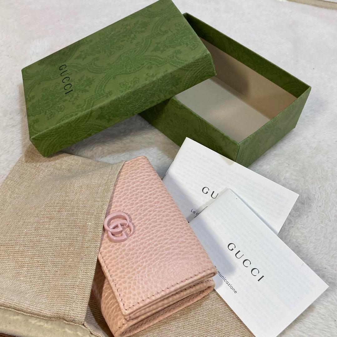 ！新品！　GUCCI グッチ　コンパクトウォレット　折り財布　ピンク
