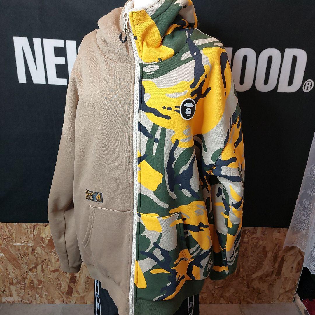 美品 Ape カモフラージュ マウンテンパーカー リバーシブル