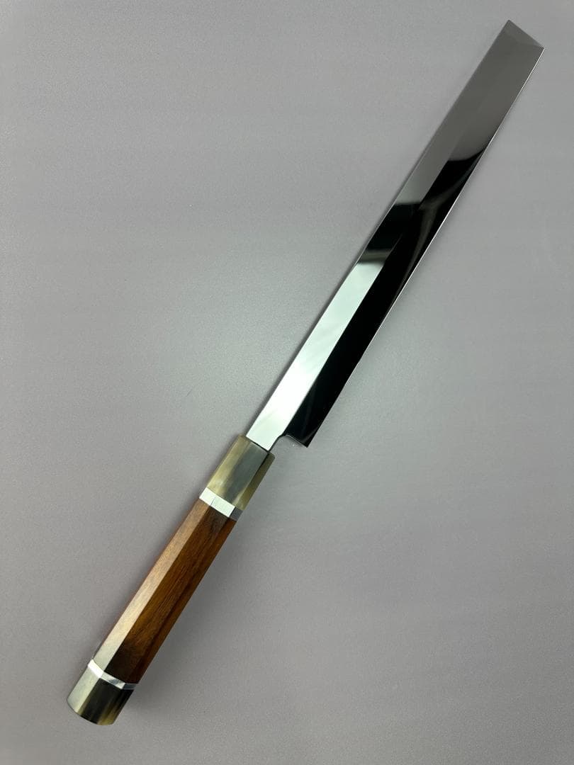 梵静刃物 ウルトラ鏡面仕上げ 蛸引き包丁タコ引き 尺 スネークウッド白水牛八角柄