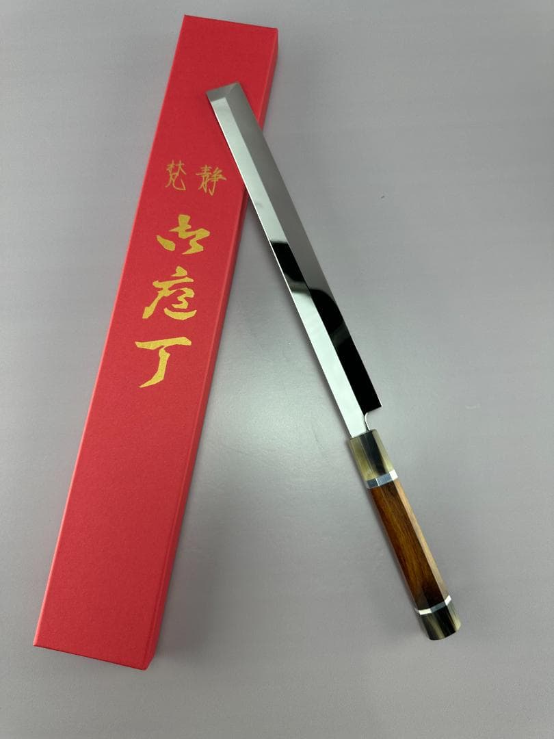 梵静刃物 ウルトラ鏡面仕上げ 蛸引き包丁タコ引き 尺 スネークウッド白水牛八角柄