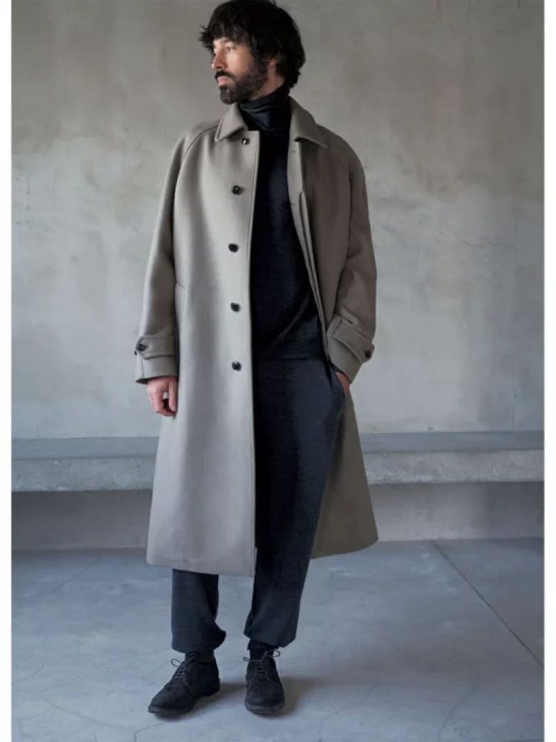 LOEFF W/CA メルトン ステンカラーコート